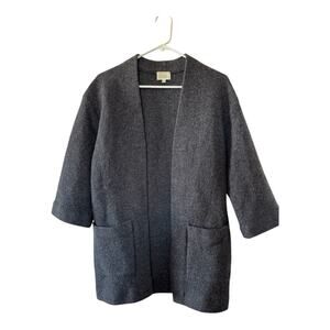 Vintage Wilfred Womens Gray Front Pockets 3/4 Sleeve Open Front Cardigan XS
